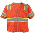 Ironwear Polyester Mesh Safety Vest Class 3 w/ Zipper, Radio Clips & Badge Holder (Orange/4X-Large) 1299-OZ-RD-CID-4XL